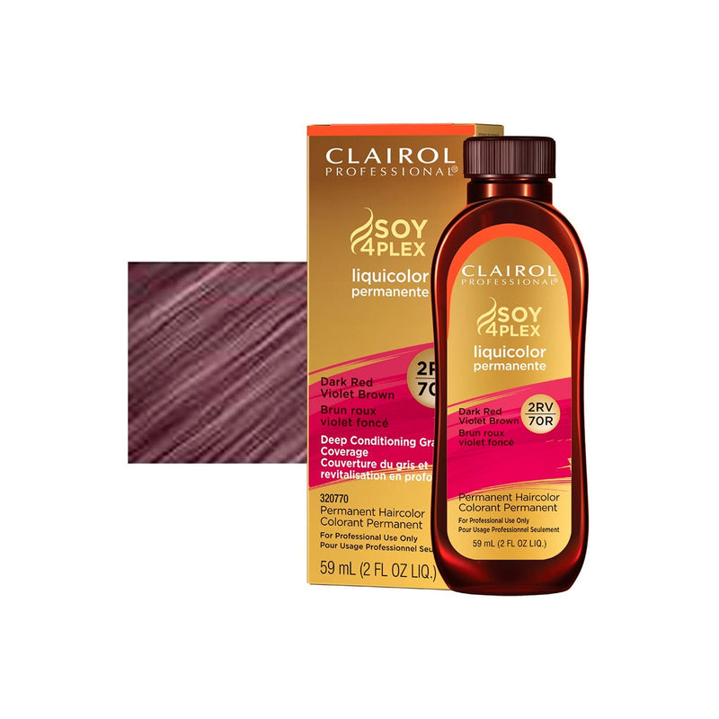 Clairol Liquicolor Hair Color 70 / 2RV Dark Red Violet Brown / Red Violet / 2 Professional Salon Products