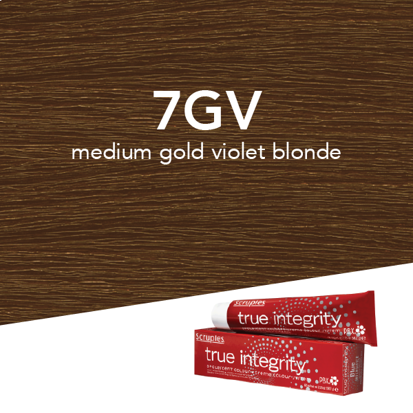 Scruples True Integrity Opalescent Permanent Hair Color 7GV Medium Gold Violet Blonde / Mocha / 7 Professional Salon Products