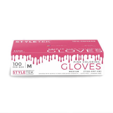 StyleTek Powder Free Pink Gloves Medium