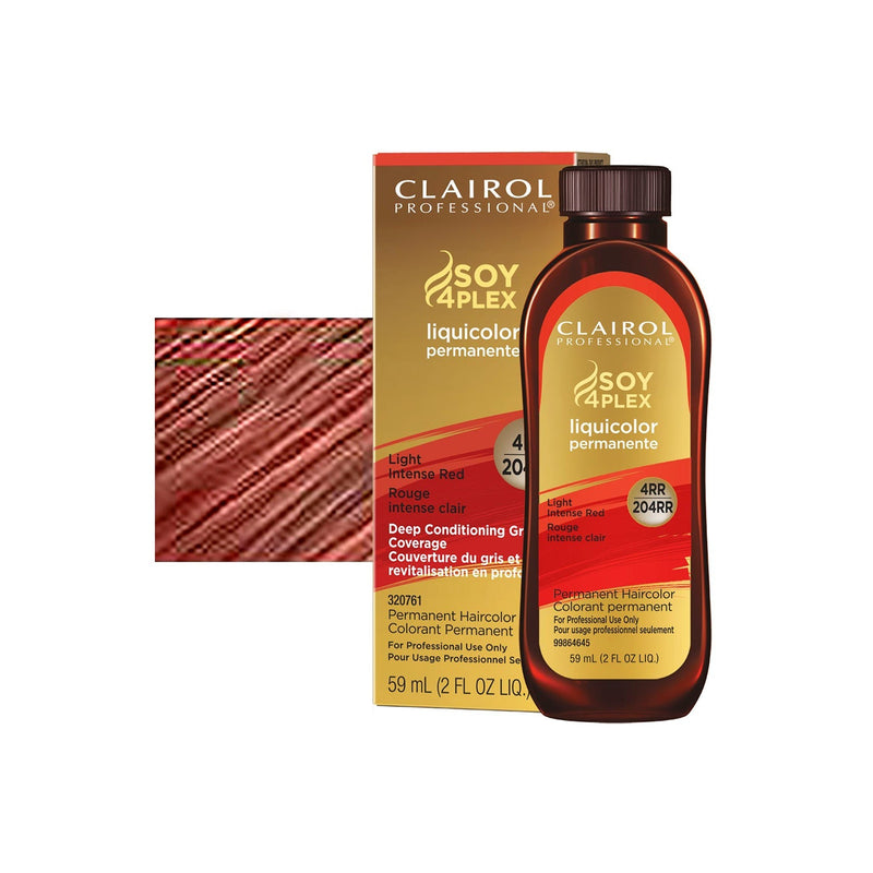 Clairol Liquicolor Hair Color 204 / 4RR Reddest Copper Red / Intense Red / 4 Professional Salon Products