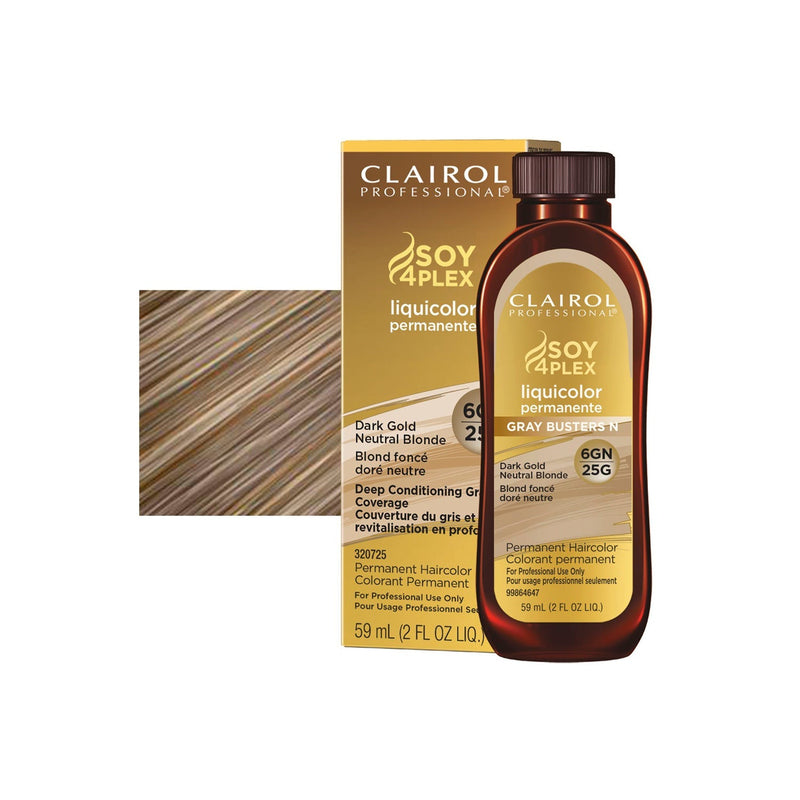 Clairol Liquicolor Hair Color 25 / 6GN Dark Gold Neutral Blonde / Gold Neutral / 6 Professional Salon Products