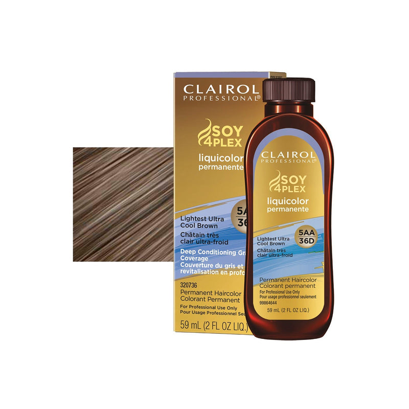 Clairol Liquicolor Hair Color 36 / 5AA Lightest Ultra Cool Brown / Intense Ash / 5 Professional Salon Products