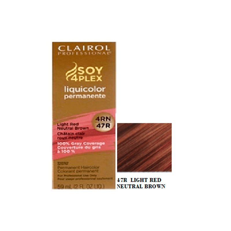 Clairol Liquicolor Hair Color 47 / 4RN Light Red Neutral Brown / Red Neutral / 4 Professional Salon Products