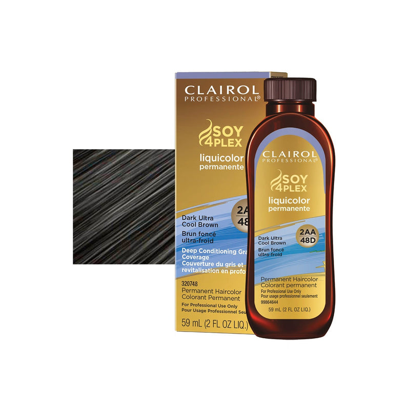 Clairol Liquicolor Hair Color 48 / 2AA Dark Ultra Cool Brown / Intense Ash / 2 Professional Salon Products