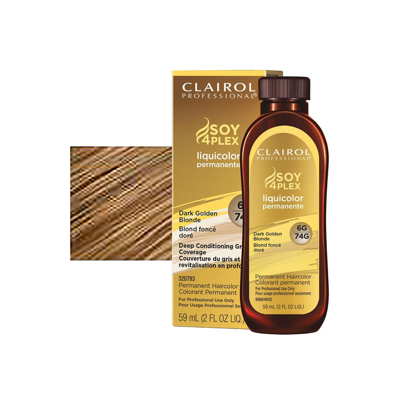 Clairol Liquicolor Hair Color 74 / 6G Dark Golden Blonde / Gold / 6 Professional Salon Products