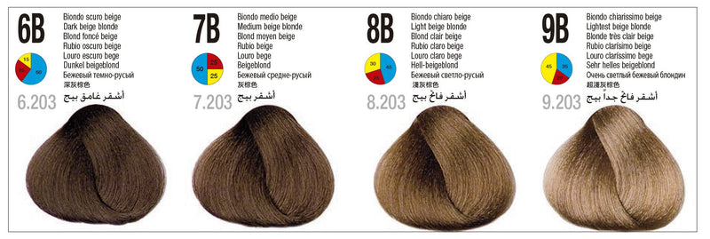 Itely Aquarely Permanent Hair Color 6B Dark Beige Blonde / B- Beige / 6 Professional Salon Products