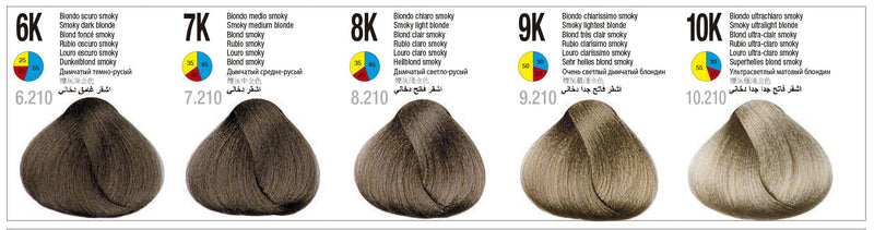Itely Aquarely Permanent Hair Color 6K Smokey Dark Blonde / K- Smoky / 6 Professional Salon Products