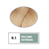 REF Permanent Hair Color 9.1 - Very Light Ash Blonde / Ashes / 9 Professional Salon Products