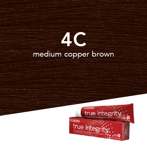 Scruples True Integrity Opalescent Permanent Hair Color 4C Medium Copper Brown / Copper / 4 Professional Salon Products