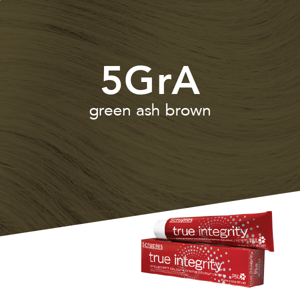 Scruples True Integrity Opalescent Permanent Hair Color 5GrA Green Ash Brown / Olive / 5 Professional Salon Products