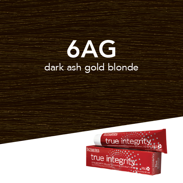 Scruples True Integrity Opalescent Permanent Hair Color 6AG Dark Ash Gold Blonde / Beige / 6 Professional Salon Products