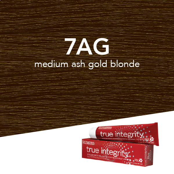 Scruples True Integrity Opalescent Permanent Hair Color 7AG Medium Ash Gold Blonde / Beige / 7 Professional Salon Products