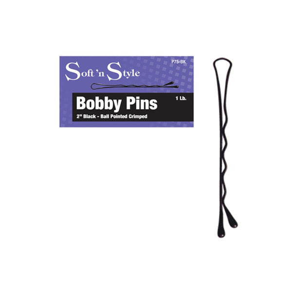 Soft 'N Style Bobby Pins  2" Black Professional Salon Products